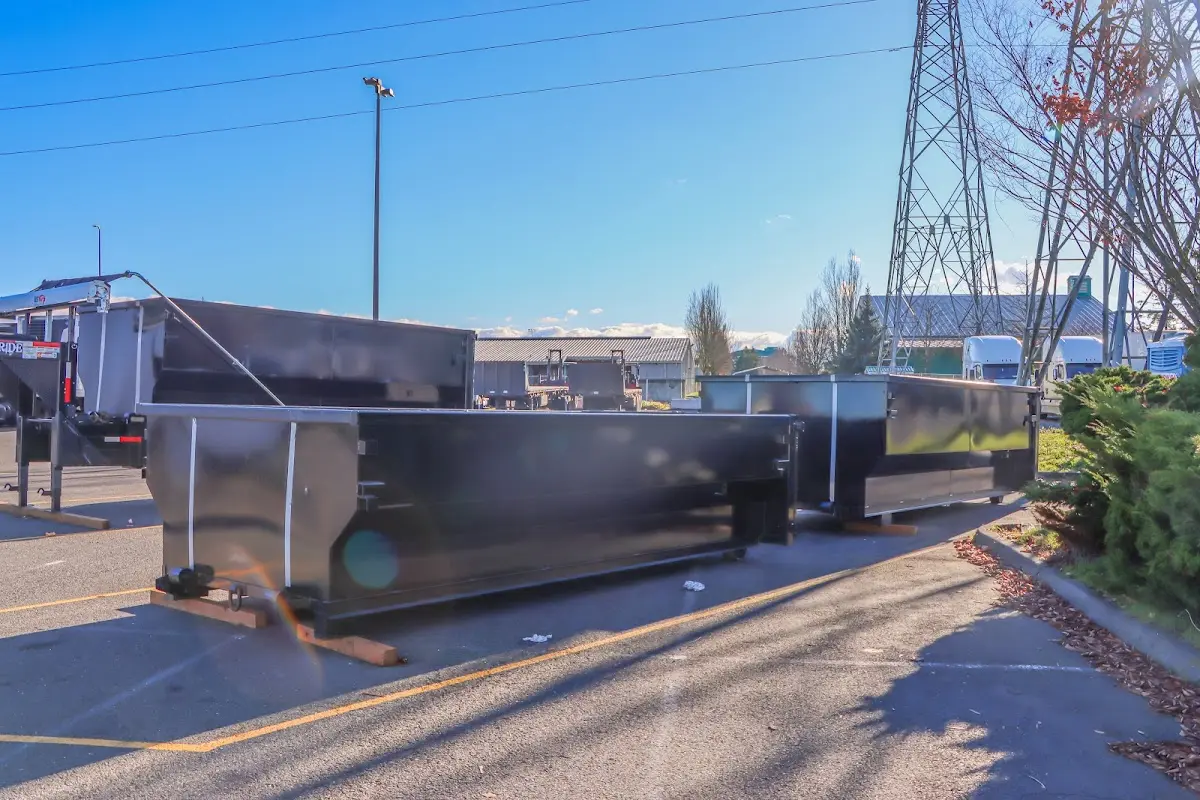 Roll-off dumpster ready for waste disposal at job site for Roofing Dumpster Rental in Knoxville